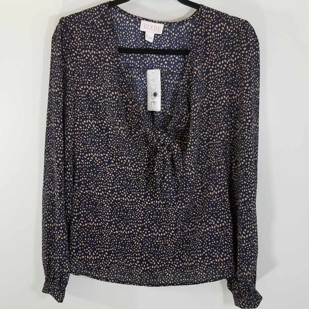 Vixbe ( Stitch Fix ) Womens  Flowy Tie Neck Top